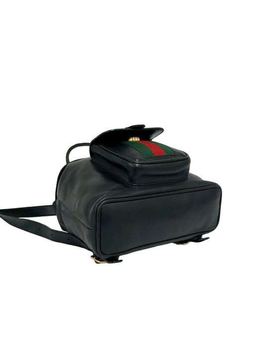 Gucci Vintage Bamboo Sherry Line Leather Mini Backpack Black main image 8